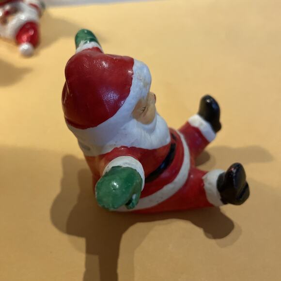 Vintage Christmas Happy Santa Decor Ceramic 2.5” Sku4 - Picture 2 of 5